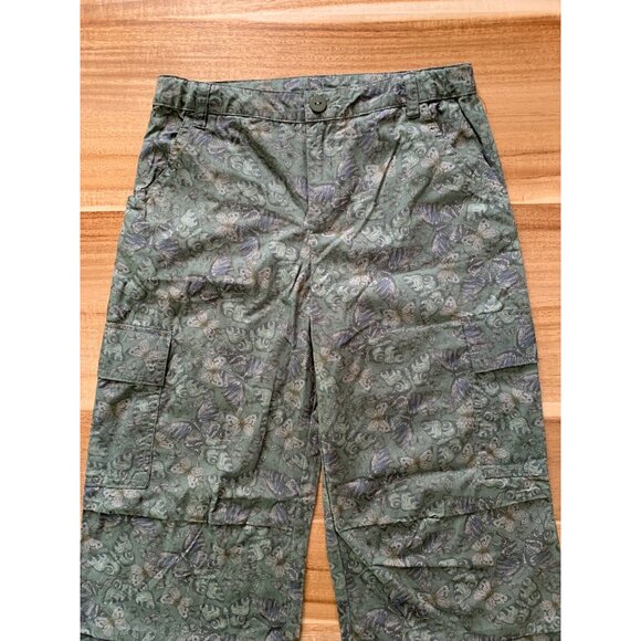 Art Class Youth Girls Butterfly Print Wide Leg Cotton Pants In Sage Green Medium - Picture 6 of 8